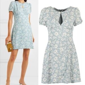 Alexa Chung NWOT Floral Print Crepe De Chine‎ Mini Dress Sz 2